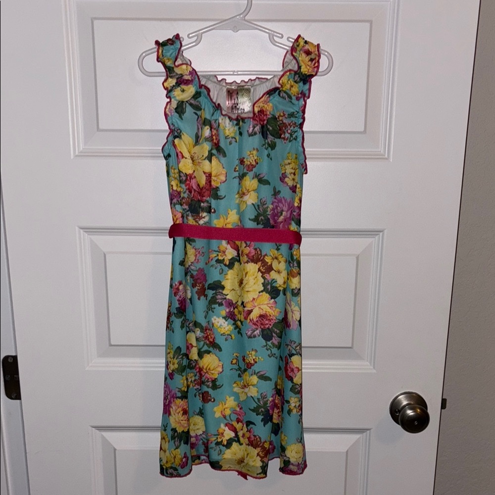 Floral Kids Dress with Ruffle Sleeves